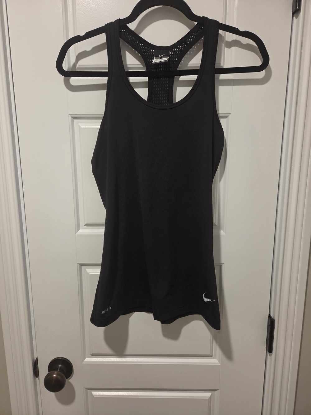 Nike Black Racerback Mesh-Back Athletic Tank - Small